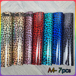 Gloss Leopard A4 20x30cm Pack Faux leather / vinyl fabric