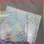 White Holographic A4 20x30cm Pack Faux leather / vinyl fabric