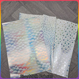 White Holographic A4 20x30cm Pack Faux leather / vinyl fabric