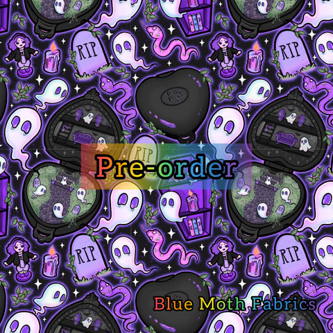 PRE-ORDER. Goth Polly Pocket Faux leather / vinyl fabric. 39x130cm