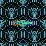 PRE-ORDER. Rat Head teal Faux leather / vinyl fabric. 39x130cm