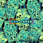 PRE-ORDER. Poison Graveyard Faux leather / vinyl fabric. 39x130cm