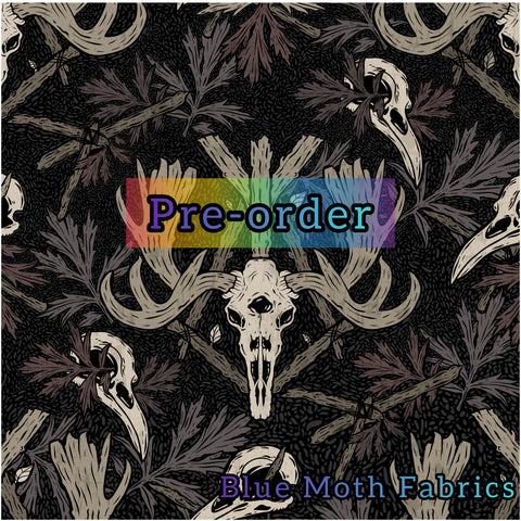 PRE-ORDER. The Protector Skull Faux leather / vinyl fabric. 39x130cm