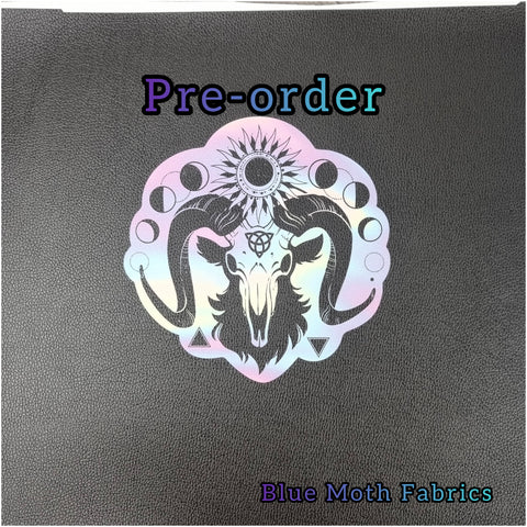 PRE-ORDER. PANEL Baphomed pastel Faux leather / vinyl fabric. 30x30cm