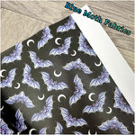 Moon Bats Faux leather / vinyl fabric. 39x66cm roll