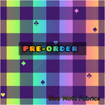 PRE-ORDER. Rainbow neon plaid fabric. By METER