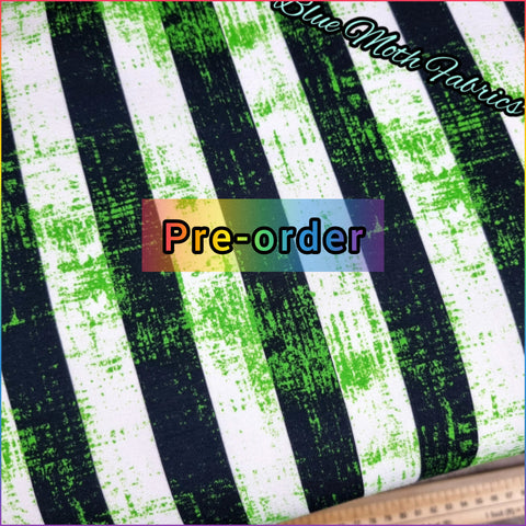 PRE-ORDER. Beetlejuice stripes Faux leather / vinyl fabric. 39x130cm