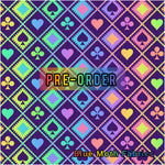PRE-ORDER. Neon Rainbow Ace Pattern dark fabric. By METER - BlueMothFabrics