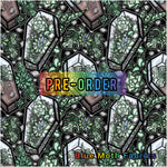 PRE-ORDER. Succulent plants coffin Faux leather / vinyl fabric. 39x130cm