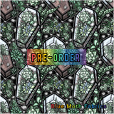 PRE-ORDER. Succulent plants coffin Faux leather / vinyl fabric. 39x130cm