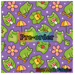 PRE-ORDER. Frogs Day fabric. By METER - BlueMothFabrics