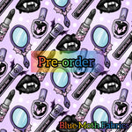 PRE-ORDER. Gothic Make Up Lilac fabric. By METER - BlueMothFabrics