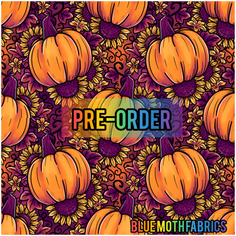 PRE-ORDER. Sunflower Halloween Pumpkins fabric. By METER