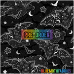 PRE-ORDER. Tattoo Bats Mono fabric. By METER