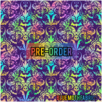 PRE-ORDER. Rainbow Damask Skull fabric. By METER