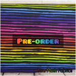 PRE-ORDER. Wonky rainbow stripes fabric. By METER