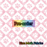 PRE-ORDER. Pink cat paws fabric. By METER