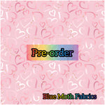 PRE-ORDER. Pink hearts fabric. By METER