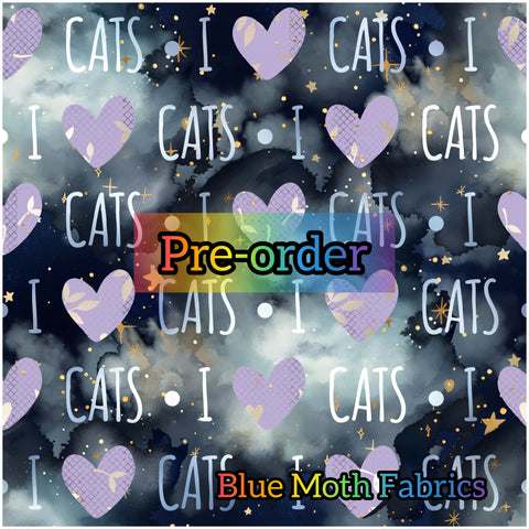 PRE-ORDER. I love cats fabric. By METER