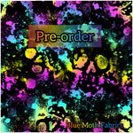 PRE-ORDER. Skull Rainbow Neon Splat fabric. By METER