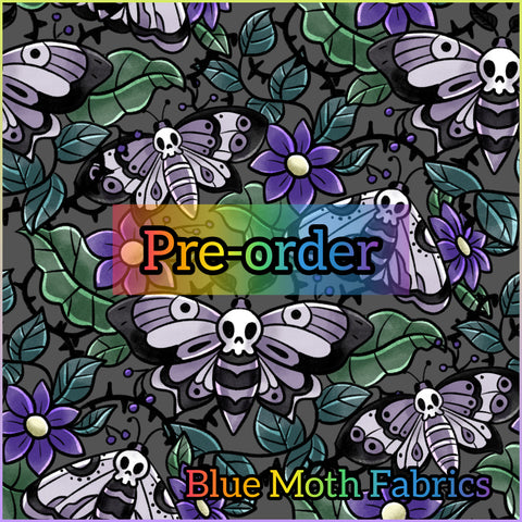 PRE-ORDER. Cute Death Moth fabric. By METER