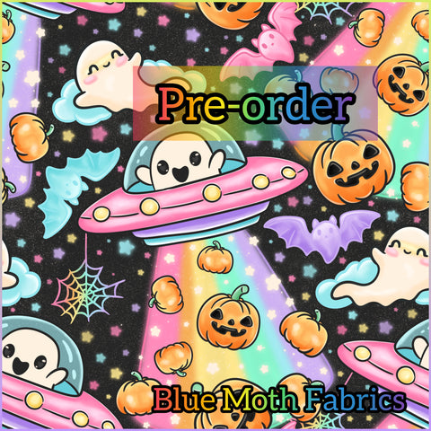 PRE-ORDER. Ufo Ghost Halloween fabric. By METER