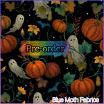 PRE-ORDER. Ghost Autumn Garden. faux leather / vinyl fabric. 39x130cm