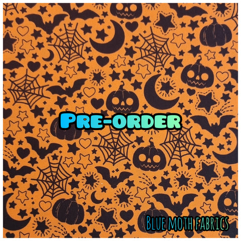 PRE-ORDER. Orange Halloween 3 fabric. By METER