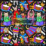 PRE-ORDER. Christmas Cats fabric. By METER