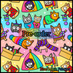 PRE-ORDER. Winter Cats fabric. By METER