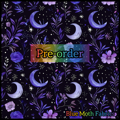 PRE-ORDER. Purple moon fabric. By METER