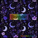 PRE-ORDER. Purple Moon faux leather / vinyl fabric. 39x130cm