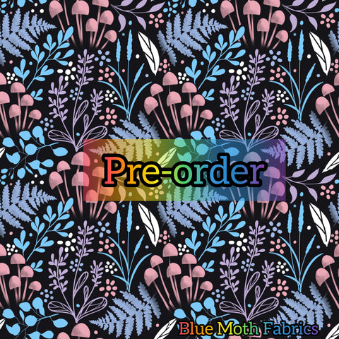 PRE-ORDER. Minimal floral lilac blue fabric. By METER