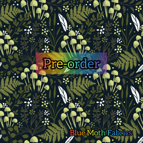 PRE-ORDER. Minimal floral green fabric. By METER