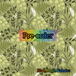 PRE-ORDER. Minimal floral light green fabric. By METER