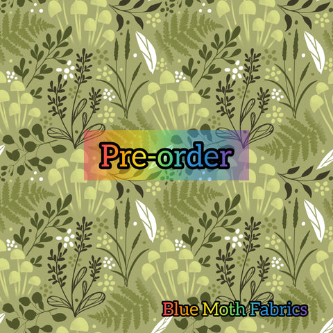 PRE-ORDER. Minimal floral light green fabric. By METER