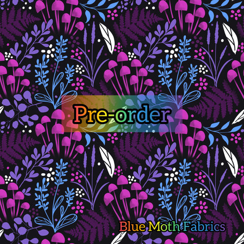 PRE-ORDER. Minimal floral pink plum fabric. By METER