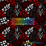 PRE-ORDER. Minimal floral red white fabric. By METER