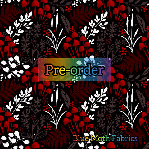 PRE-ORDER. Minimal floral red white fabric. By METER