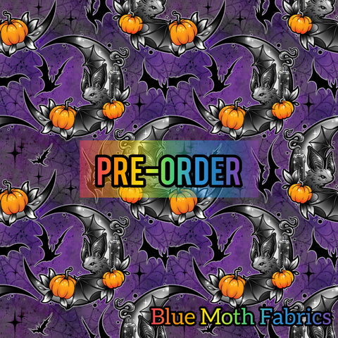 PRE-ORDER. Pumpkin Halloween moon fabric. By METER