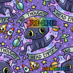 PRE-ORDER. No thoughts Cat fabric. By METER