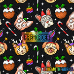 PRE-ORDER. Christmas cats and dogs fabric. By METER