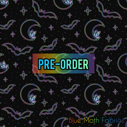 PRE-ORDER. Bats outline fabric. By METER