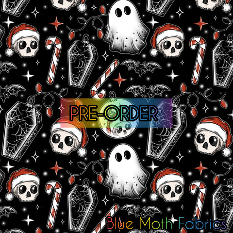 PRE-ORDER. Spooky Christmas fabric. By METER