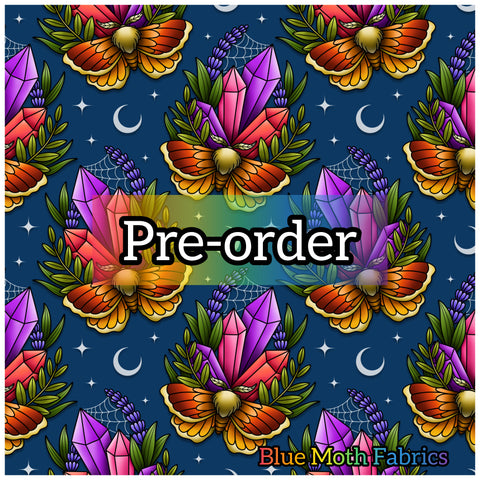 PRE-ORDER. Crystal Autumn Moth fabric. By METER