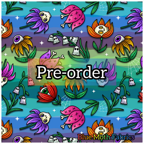 PRE-ORDER. Spooky Cute Flowers fabric. By METER