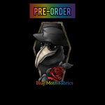 PRE-ORDER. PANEL Plague doctor red Faux leather / vinyl fabric. 30x30cm