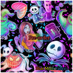 PRE-ORDER. Nightmare Before Christmas Neon fabric. By METER - BlueMothFabrics