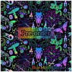 PRE-ORDER. Rainbow Occult Skull fabric. By METER - BlueMothFabrics