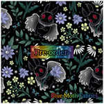 PRE-ORDER. Floral Mothman fabric. By METER - BlueMothFabrics